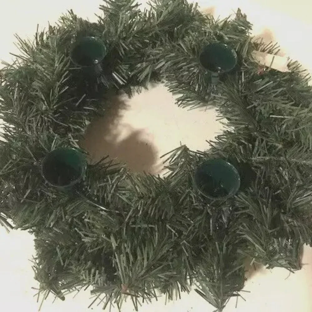 2 New Pine Wreath Candlestick Holders